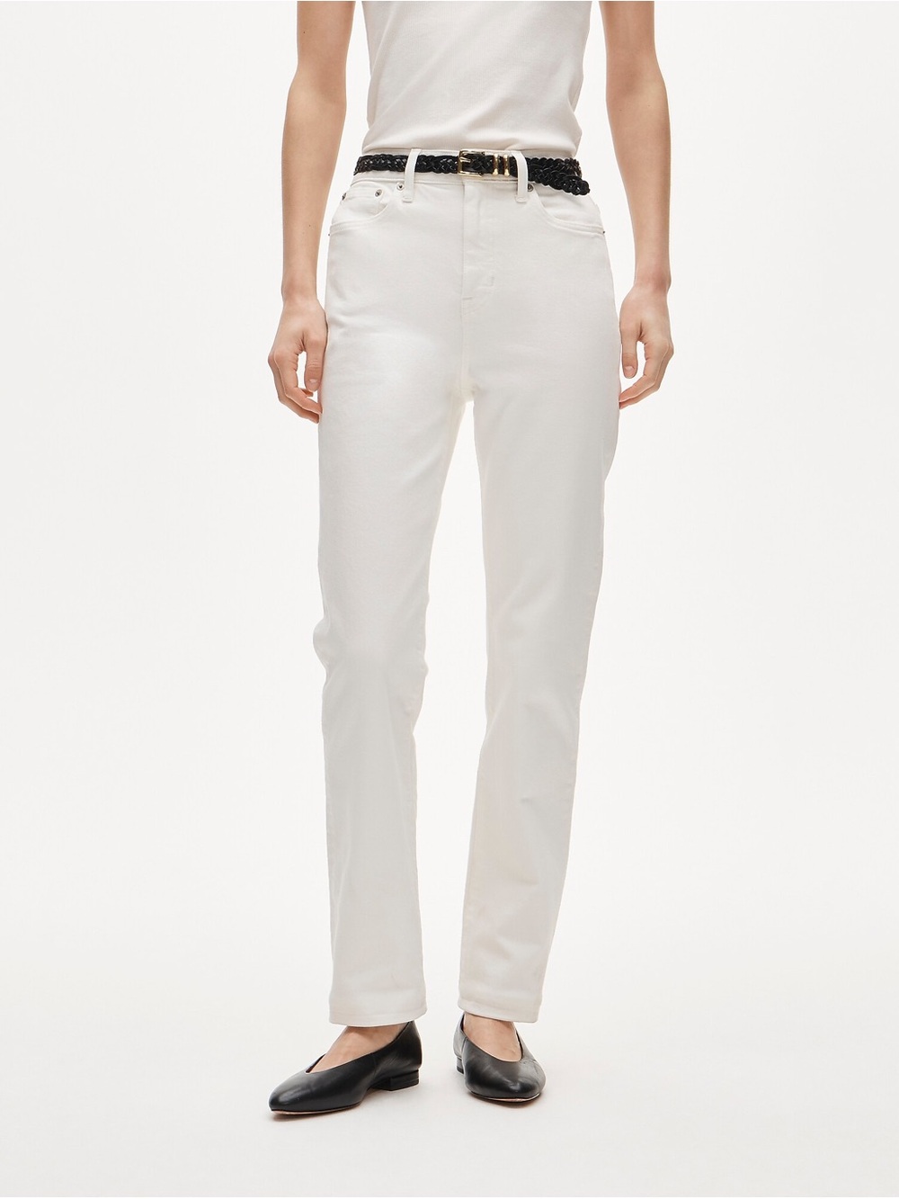 NWT J.Crew Nipped Straight High-Rise Stretch Jeans White Size 26